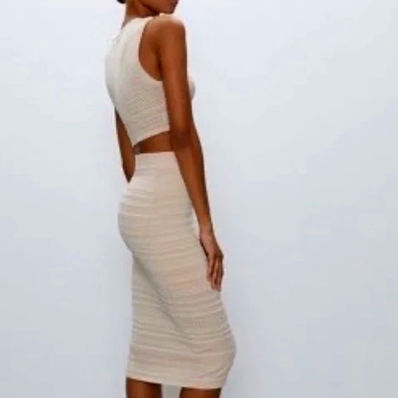 Aritzia Dresses & Skirts - Aritzia Babaton Pointelle Crop Top and Sweater Tube Skirt Set - Denude (Size S)